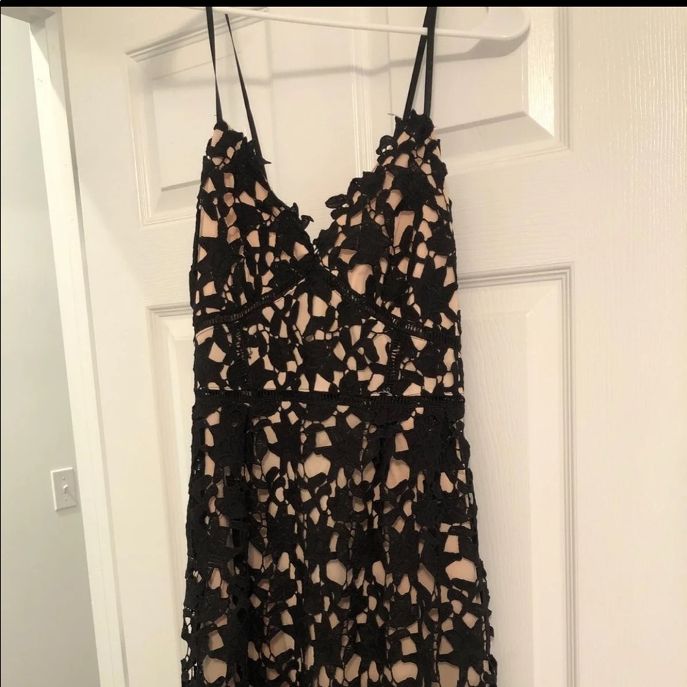 Black lace midi dress